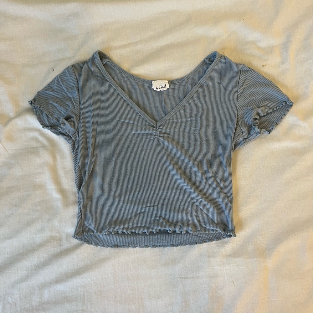 Light blue cropped top